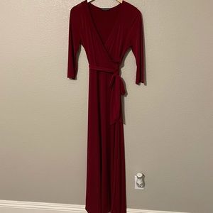Red Wrap Maxi Dress